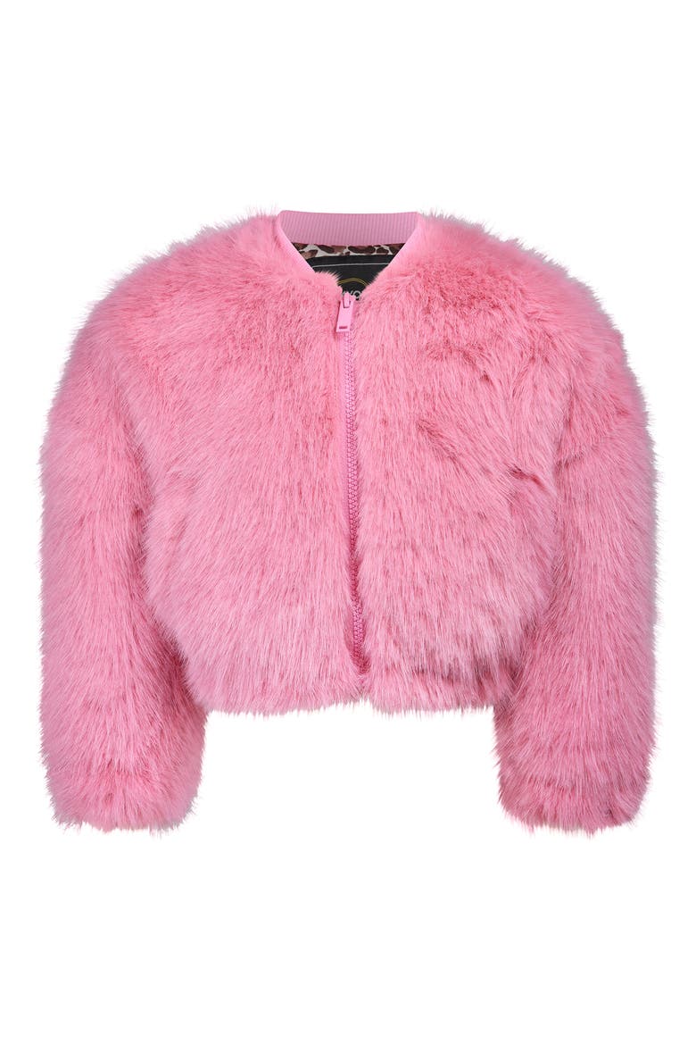 Kids' Faux Fur Bomber Jacket, Main, color, DUSTY PINK