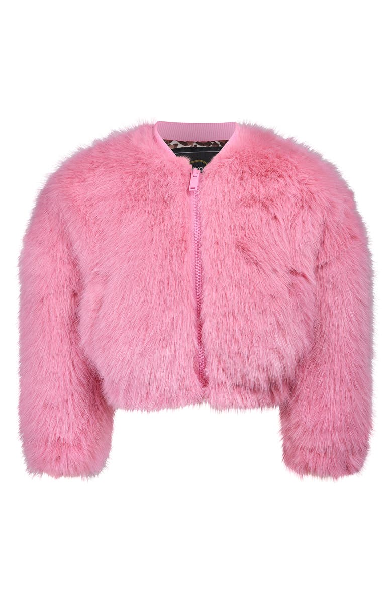 Rock Your Kid Kids' Faux Fur Bomber Jacket, Main, color, Dusty Pink