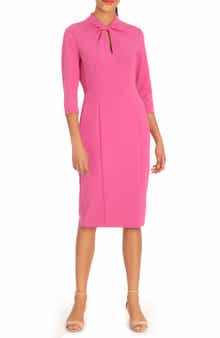 Donna Morgan Crepe Three-Quarter Sleeve Sheath Dress