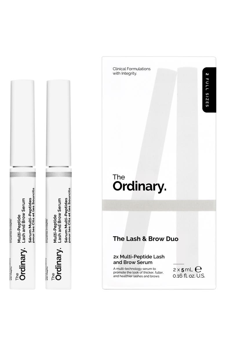 The Ordinary Multi-Peptide Lash and Brow Serum Duo Set $29 Value, Main, color, 
