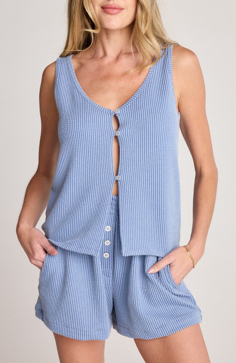 Sunday Ritual Stripe Sleeveless Knit Top, Main, color, 