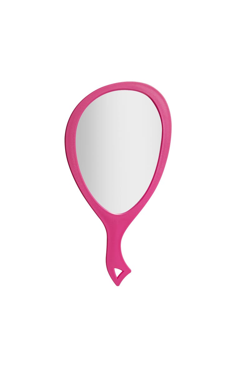 Teardrop Handheld Mirror with Handle, Main, color, Bright Pink