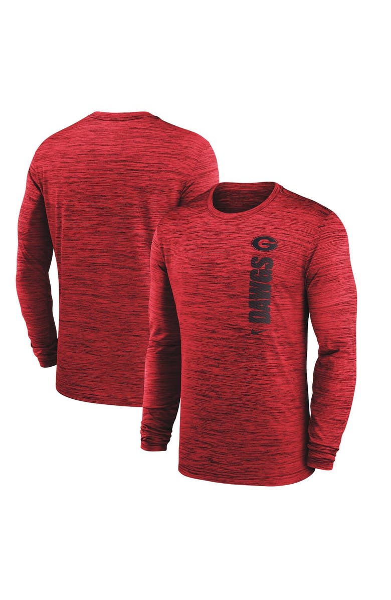 Nike Men's Nike Red Georgia Bulldogs 2024 Sideline Velocity Performance Long Sleeve T-Shirt, Main, color, Red