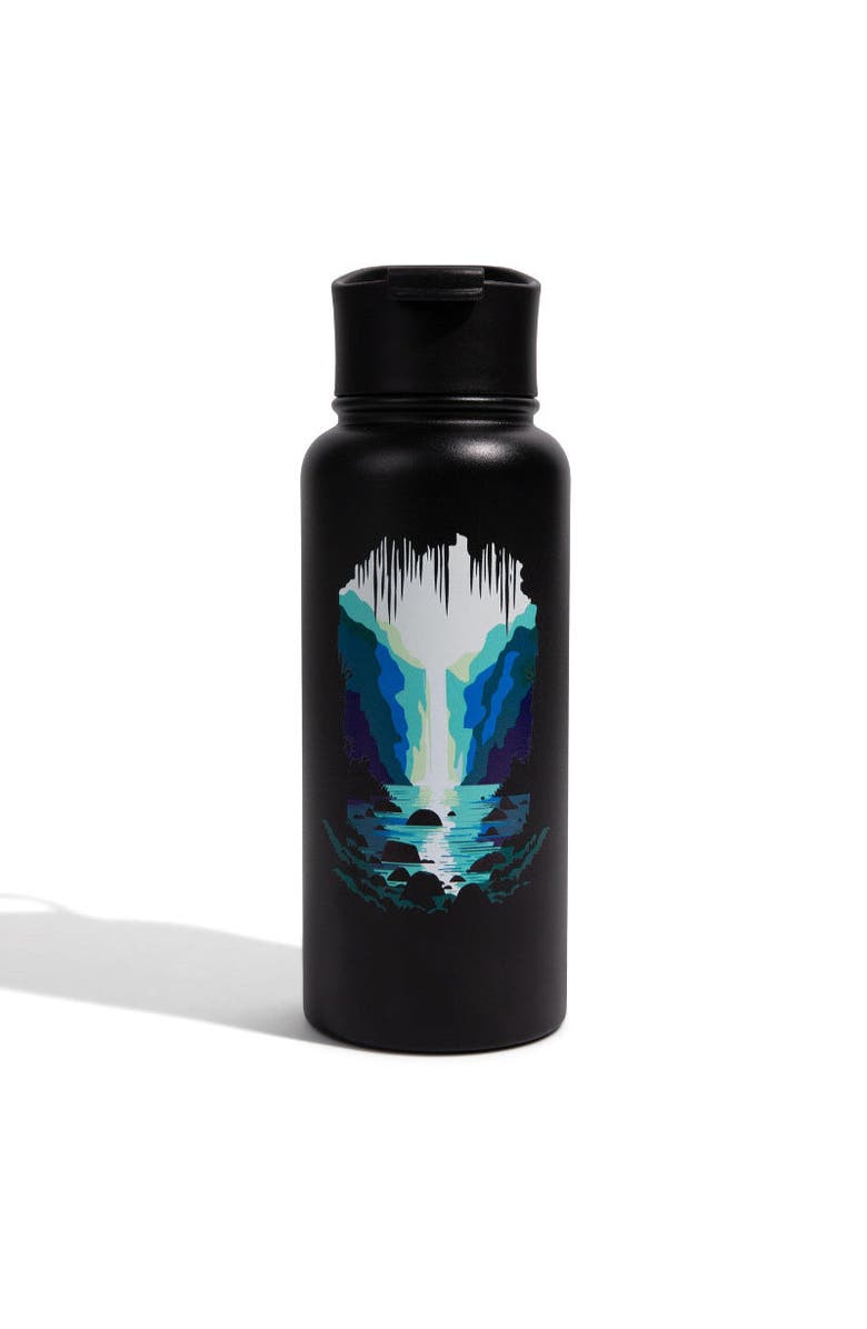 United By Blue 32 OZ Waterfall Steel Bottle, Main, color, Black