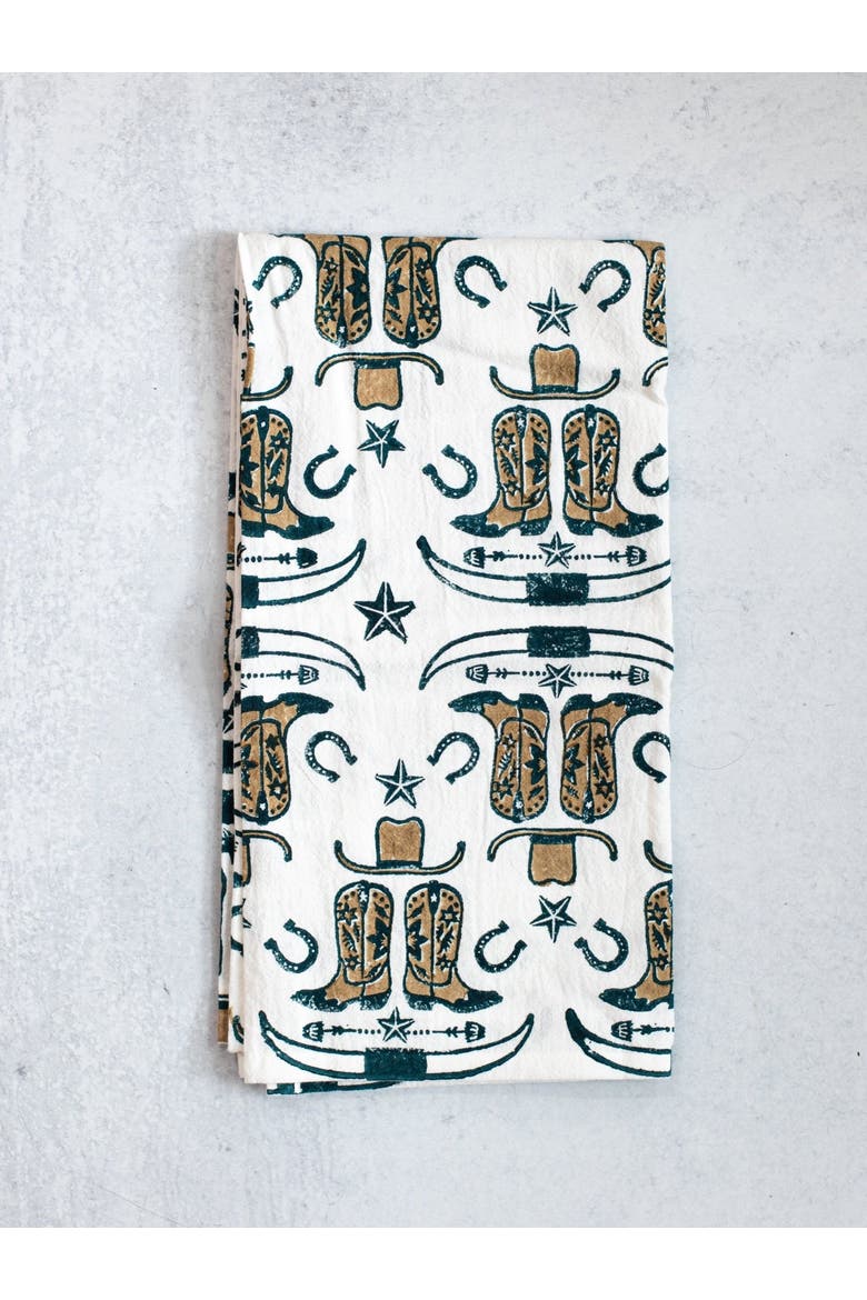 Tea Towel Set - Howdy Cowgirl, Alternate, color, Midnight