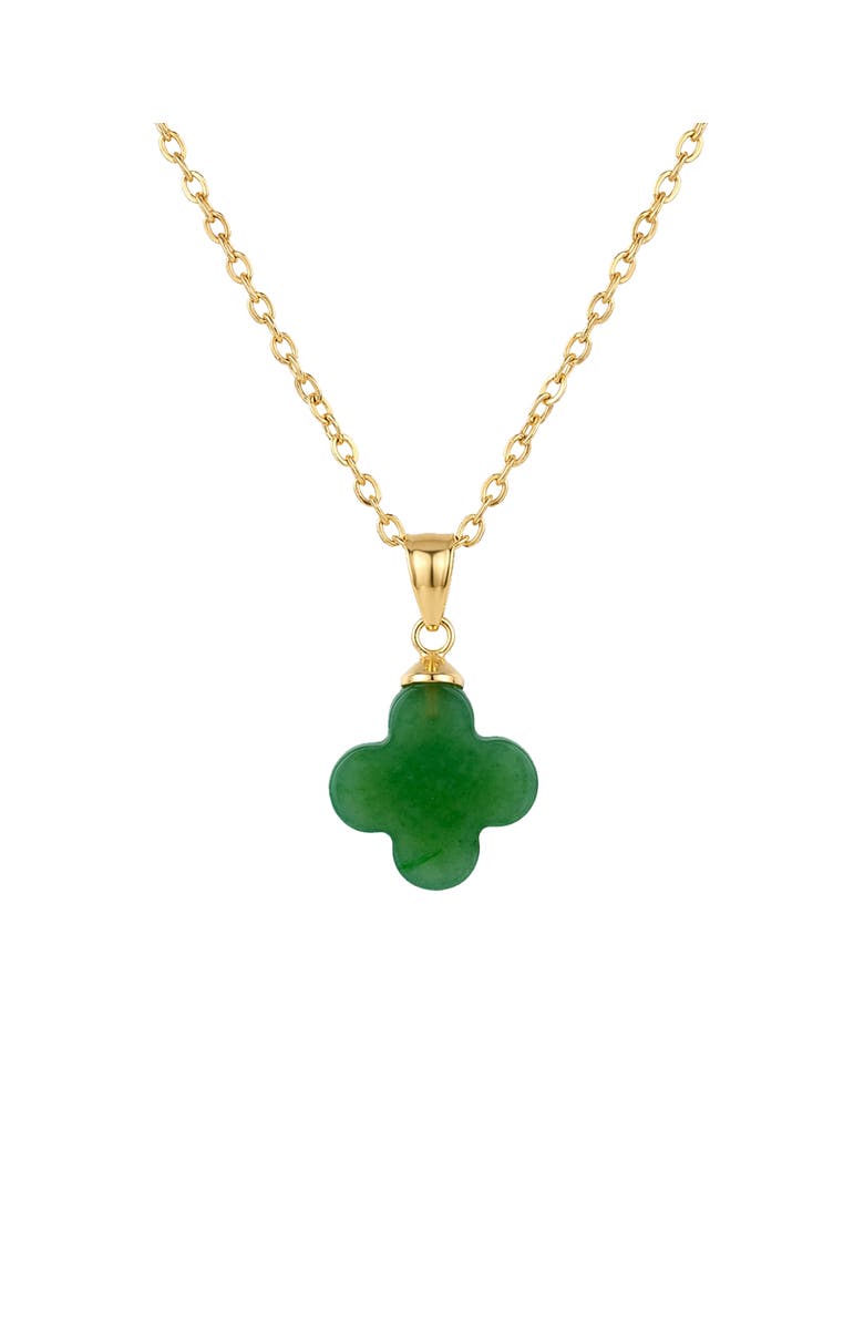 seree Clover Green Jade Pendant Necklace, Main, color, Green