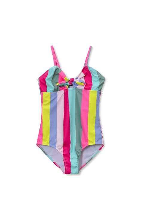 Girls Chlorine Resistant Cutout One Piece Swimsuit