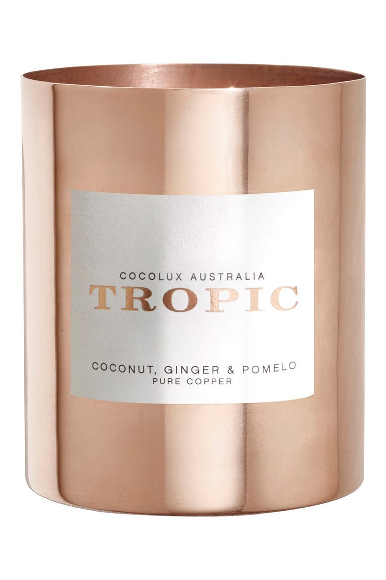 Coconut, Ginger & Pomelo Copper Candle, Main, color, NO COLOR