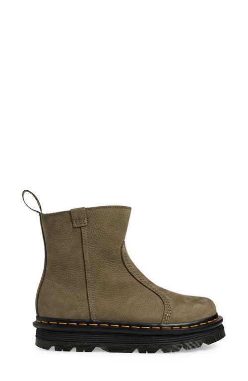 Dr. Martens Zebzag Rigger Slip On Nubuck Boots In Green