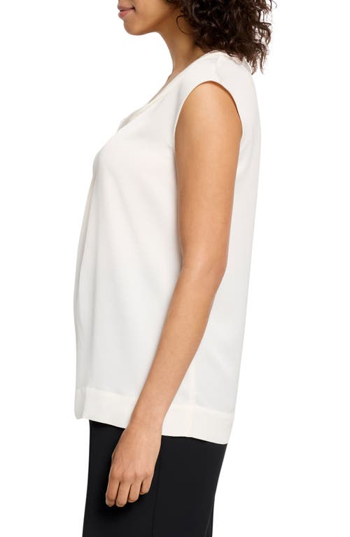 Nic + Zoe Satin Chiffon Layer Top In Classic Cream