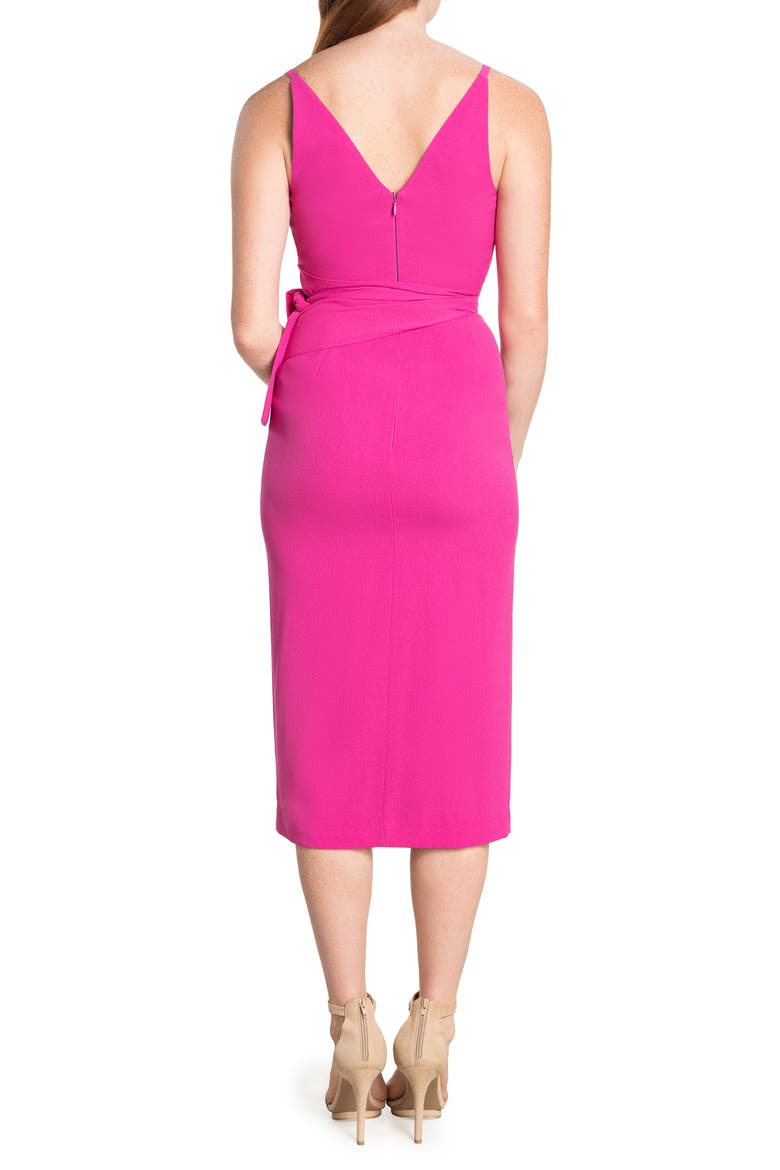 Kiara Side Bow Body-Con Cocktail Dress, Alternate, color, BRIGHT FUCHSIA