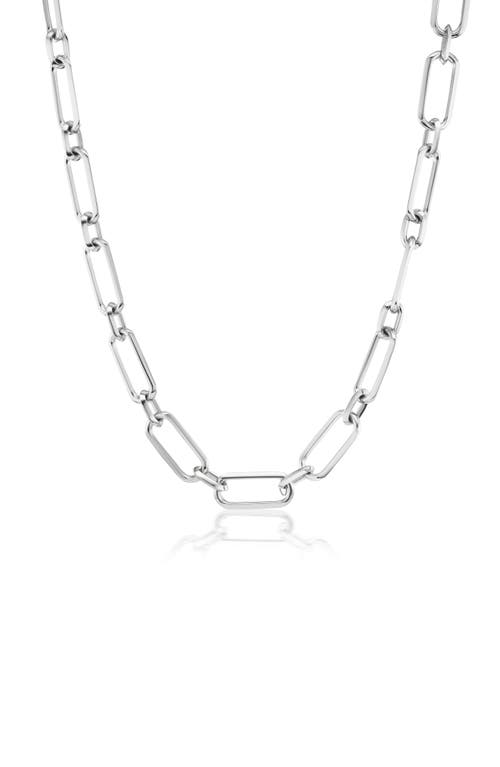 Sheryl Lowe Large Oval Link Chain Necklace In Sterling Silver