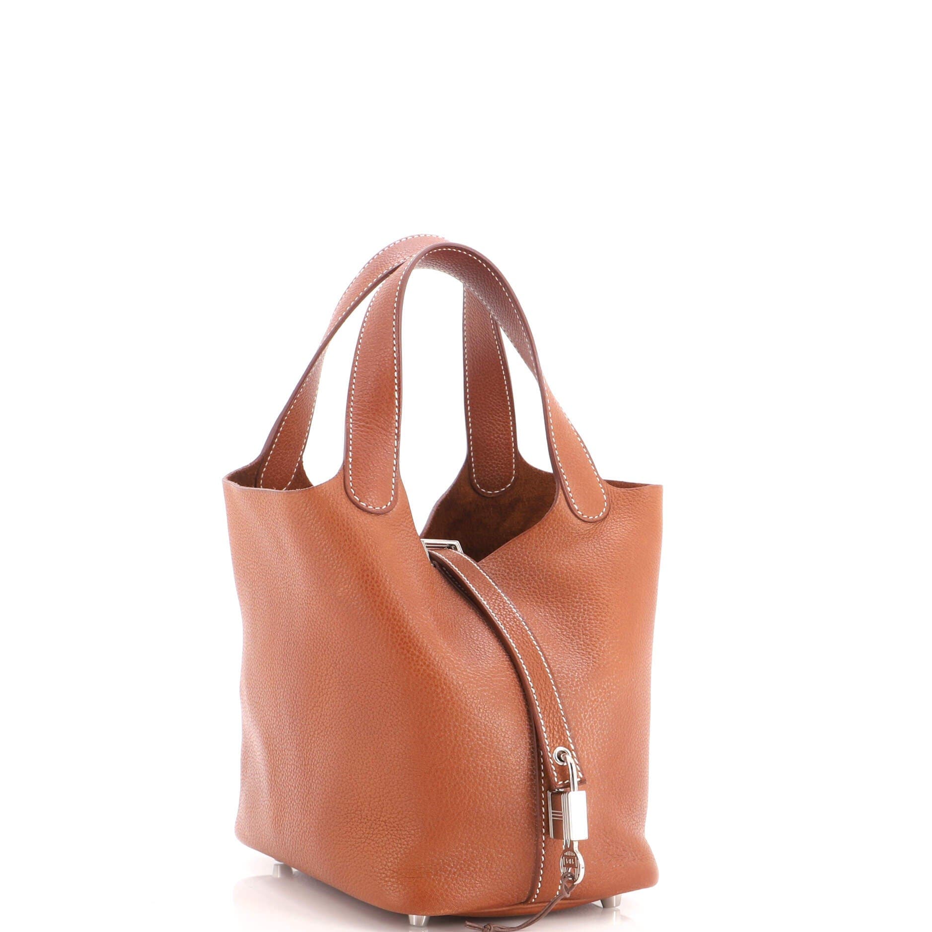Picotin Lock Bag Barenia Faubourg PM, Alternate, color, Brown