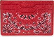 AMIRI Bandana Embroidered Leather Card Case