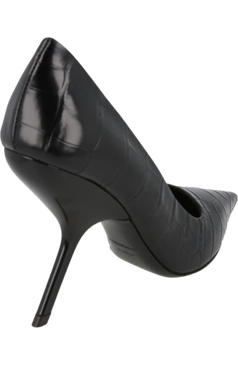 FERRAGAMO Eva Croc Embossed Leather Pump, Alternate, color, Black