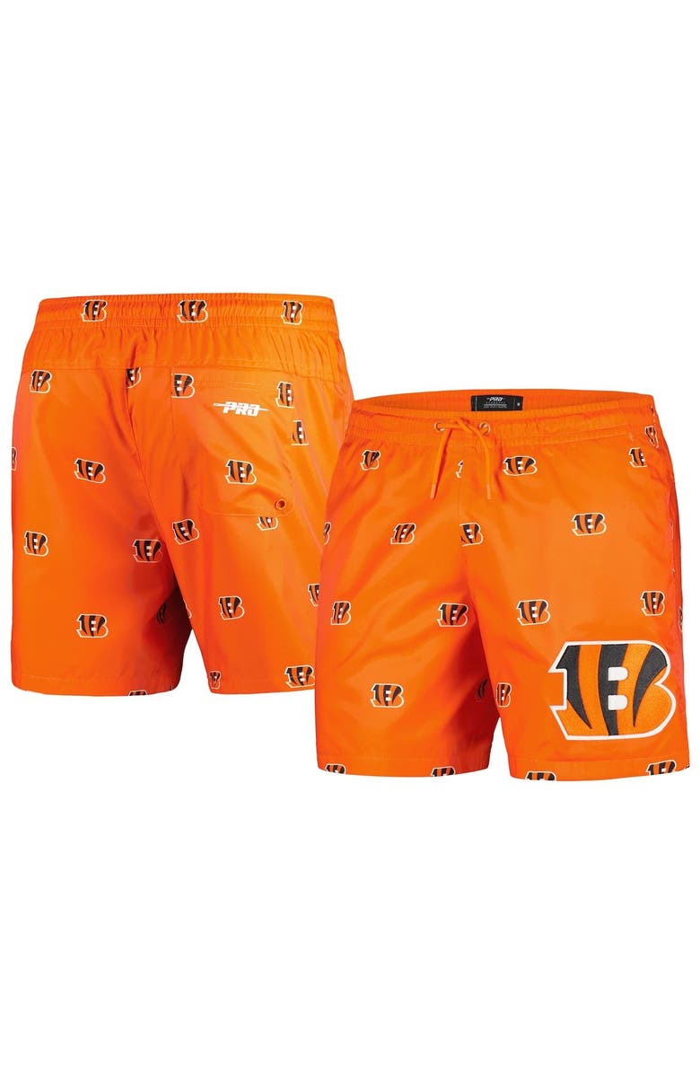PRO STANDARD Men's Pro Standard  Orange Cincinnati Bengals Allover Print Mini Logo Shorts, Main, color, Orange