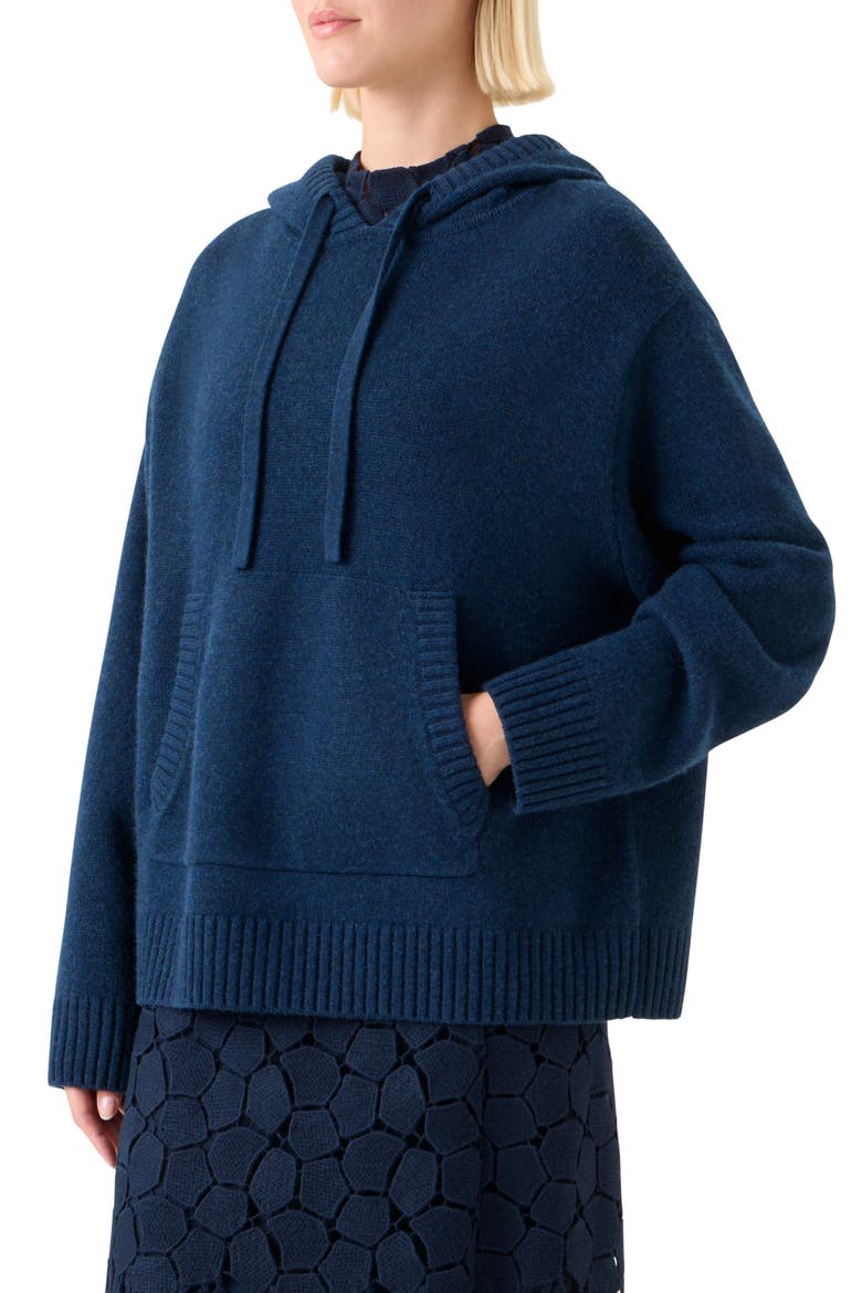 Oversize Cashmere Hoodie, Alternate, color, DENIM BLUE
