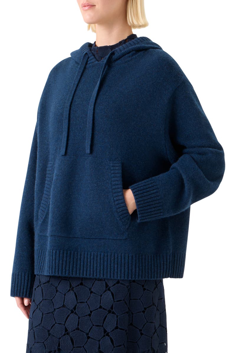 Akris Oversize Cashmere Hoodie, Alternate, color, Denim Blue