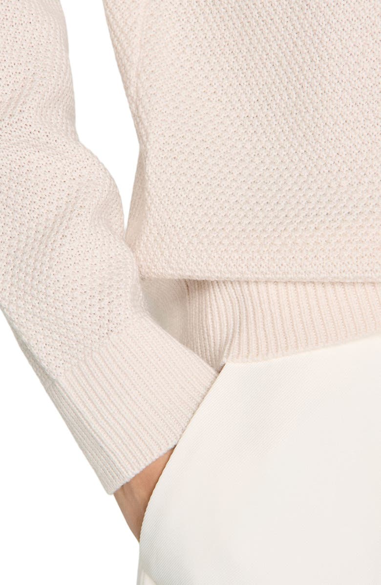 SANDRO Crew-neck sweater in seed stitch, Alternate, color, Ecru