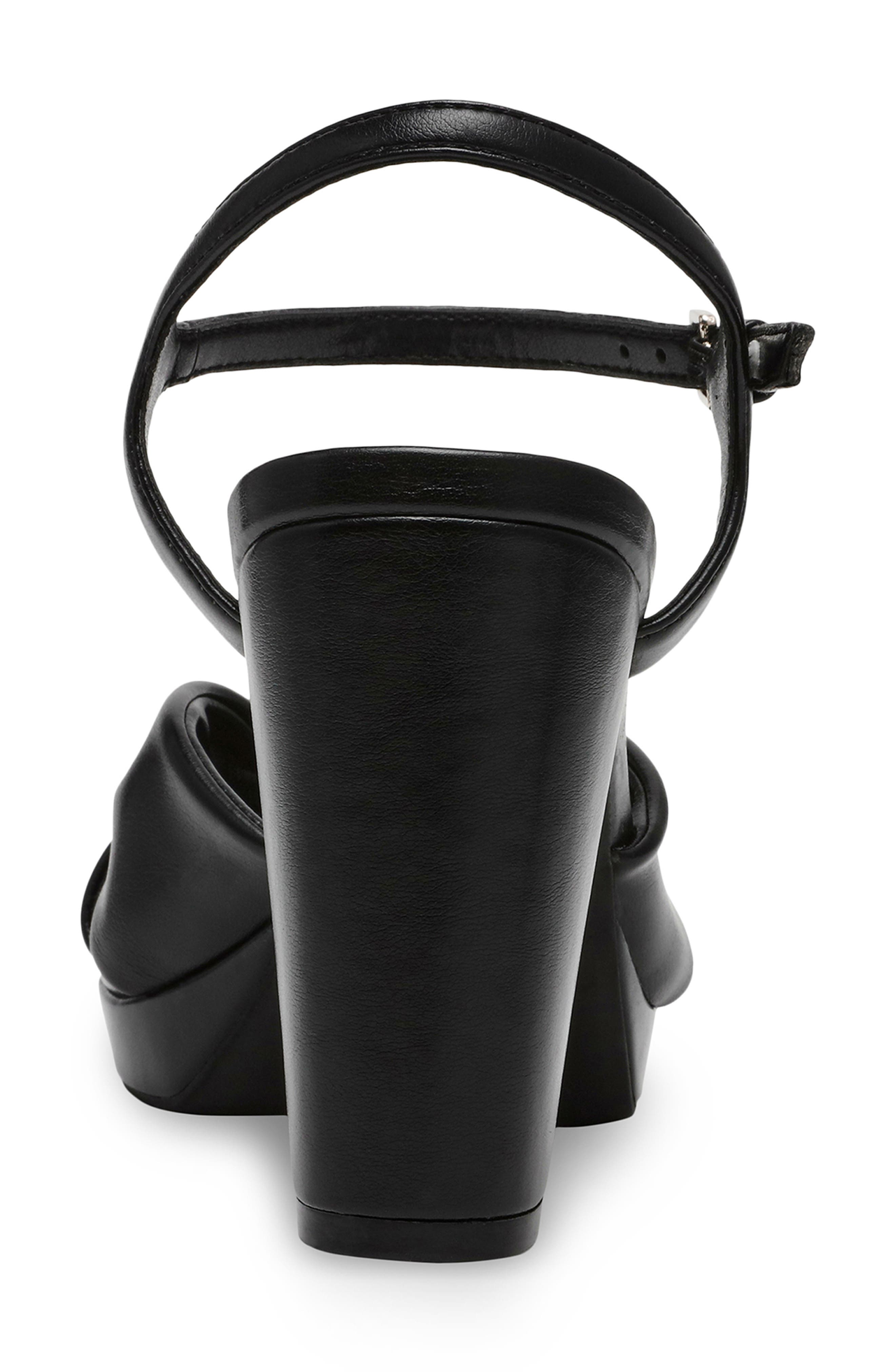 Anne Klein Velia Ankle Strap Platform Sandal, Alternate, color, Black Smooth