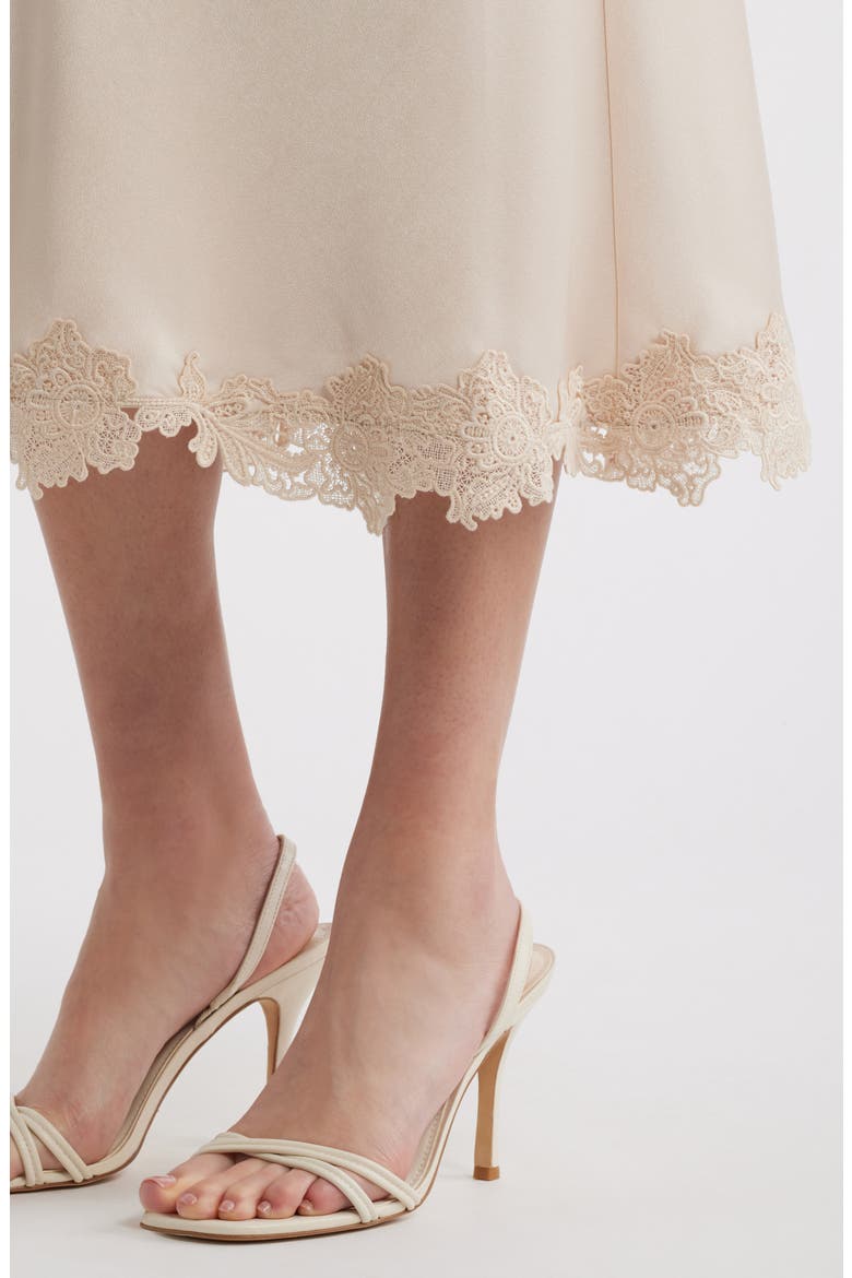 Brooks Lace Detail Satin Slip Skirt, Alternate, color, ANTIQUE