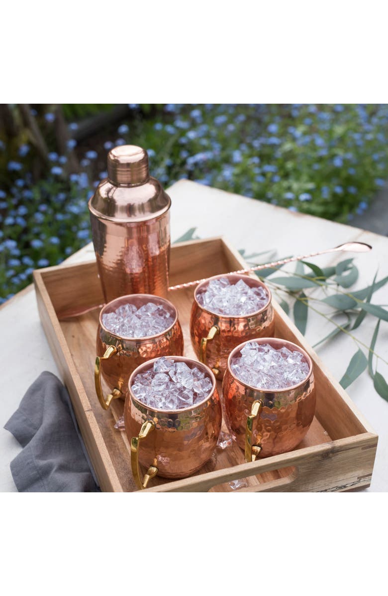 TWINE Hammered Mule Mug and Cocktial Shaker in Copper Set of 3, Alternate, color, Copper