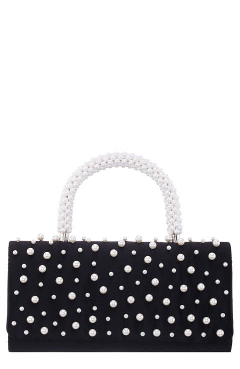Gaia Faux Pearl Top Handle Bag