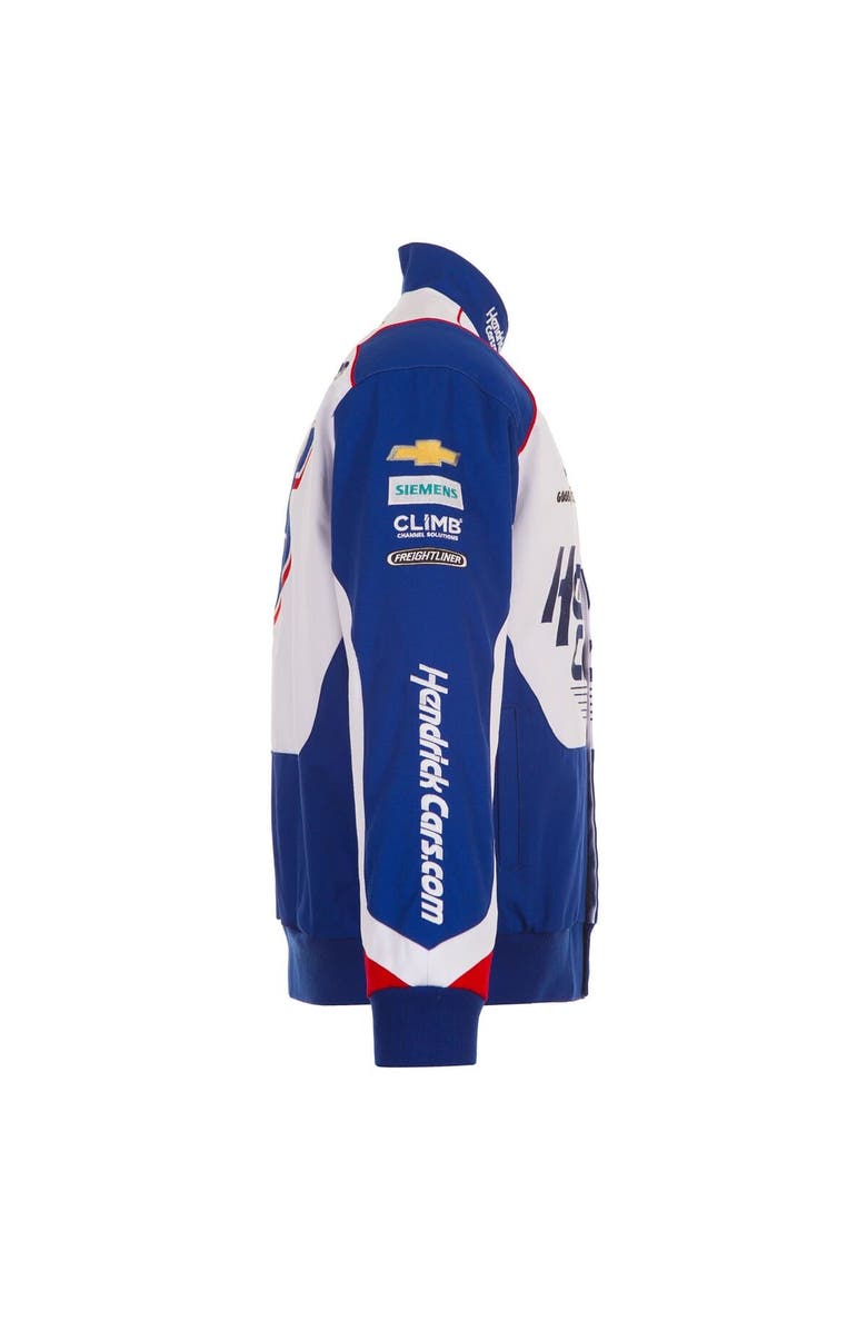 JH DESIGN Men's JH Design Royal/White Kyle Larson HendrickCars.com Full-Snap Twill Uniform Jacket, Alternate, color,