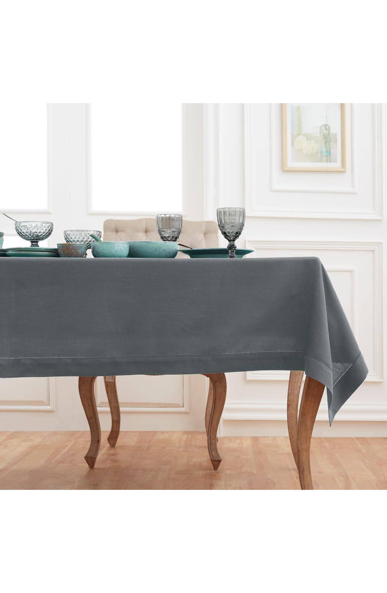 Solino Home Linen Table Throw - Milan, 52" x 52" Inch, Main, color, Charcoal Grey