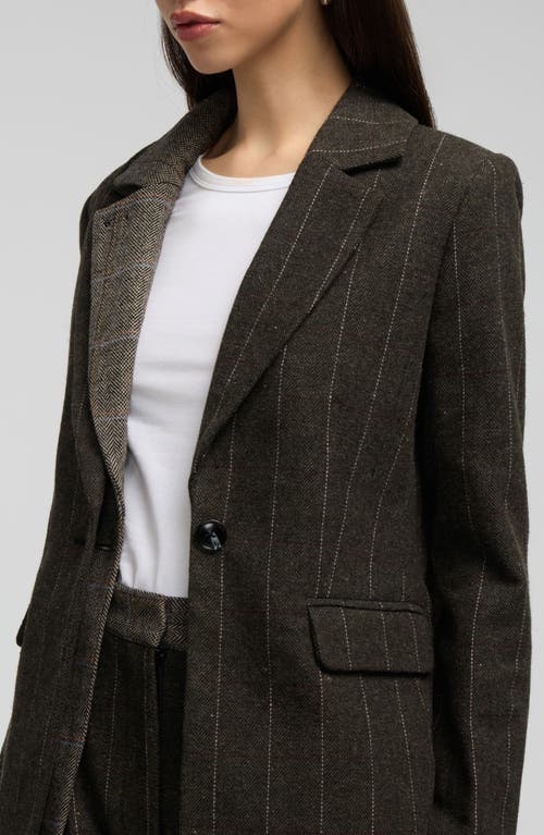 Nvlt Double Lapel Tweed Blazer In Multi