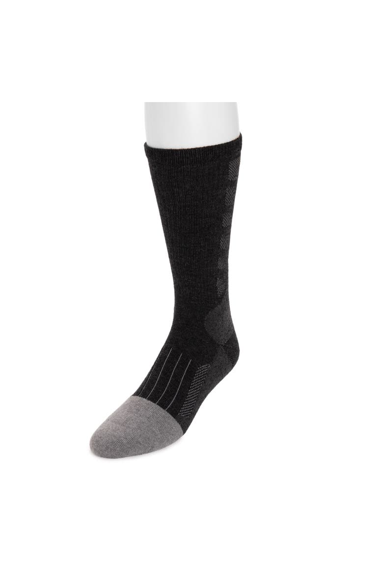 Ruff N Tuff Men's Work Wear Steel Toe Crew Socks, 1 Pair Pack, Alternate, color, Black Heather