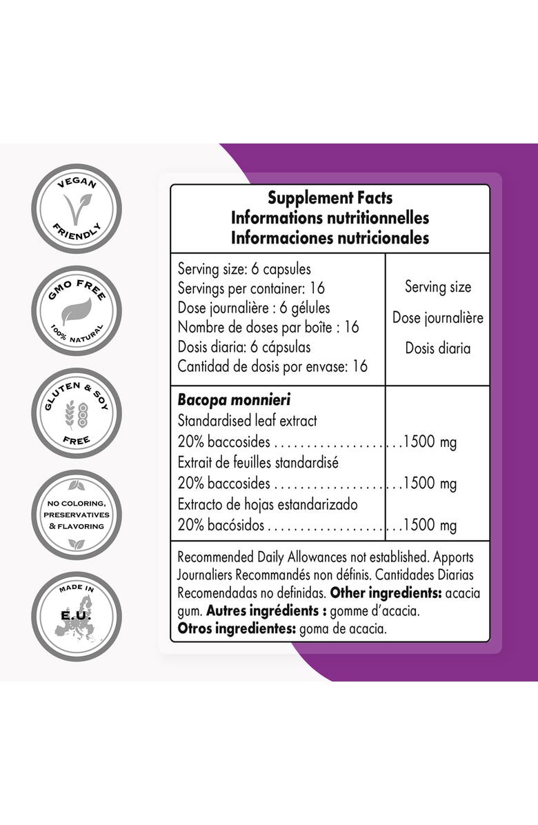SuperSmart Bacopa Monnieri 1500mg, Alternate, color, NO COLOR