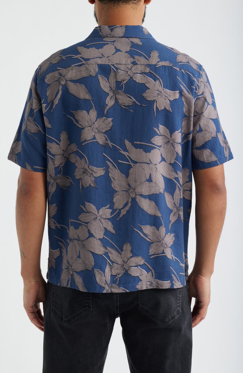 AllSaints Parterre Print Button-Up, Alternate, color, Bay Blue