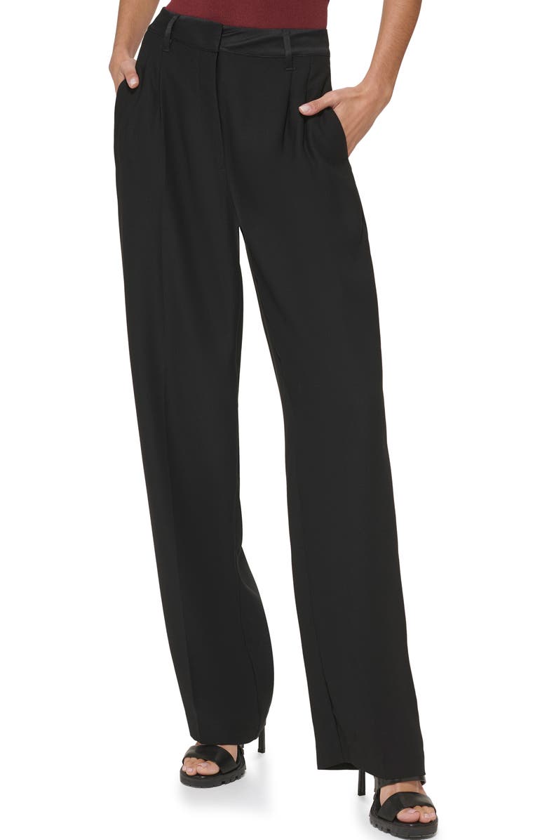 DKNY Mix Media Wide Leg Pants, Main, color, 