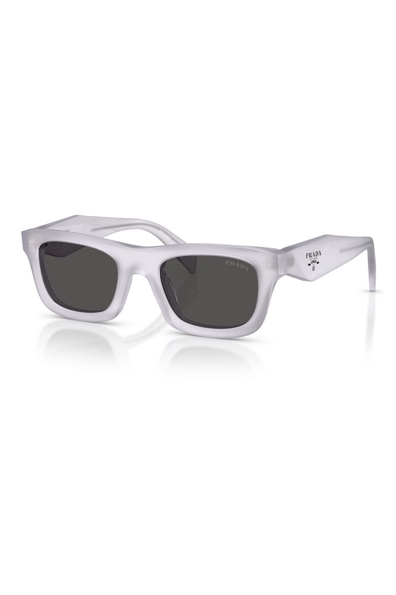53mm Pillow Sunglasses, Alternate, color, FROSTED ICE / DARK GREY