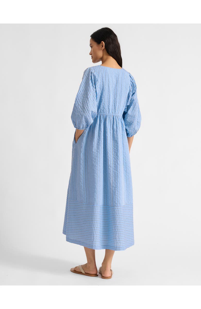 Albaray Stripe V-Neck Midi Dress, Alternate, color, Blue