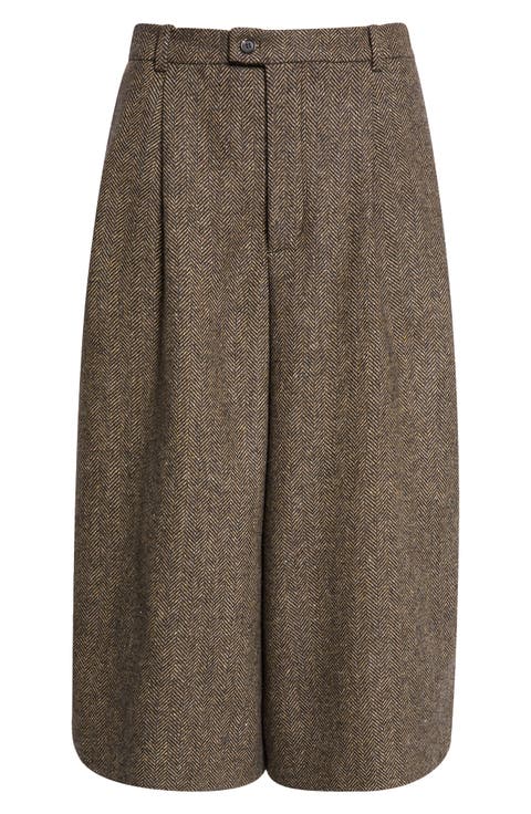 Wool Herringbone Culottes