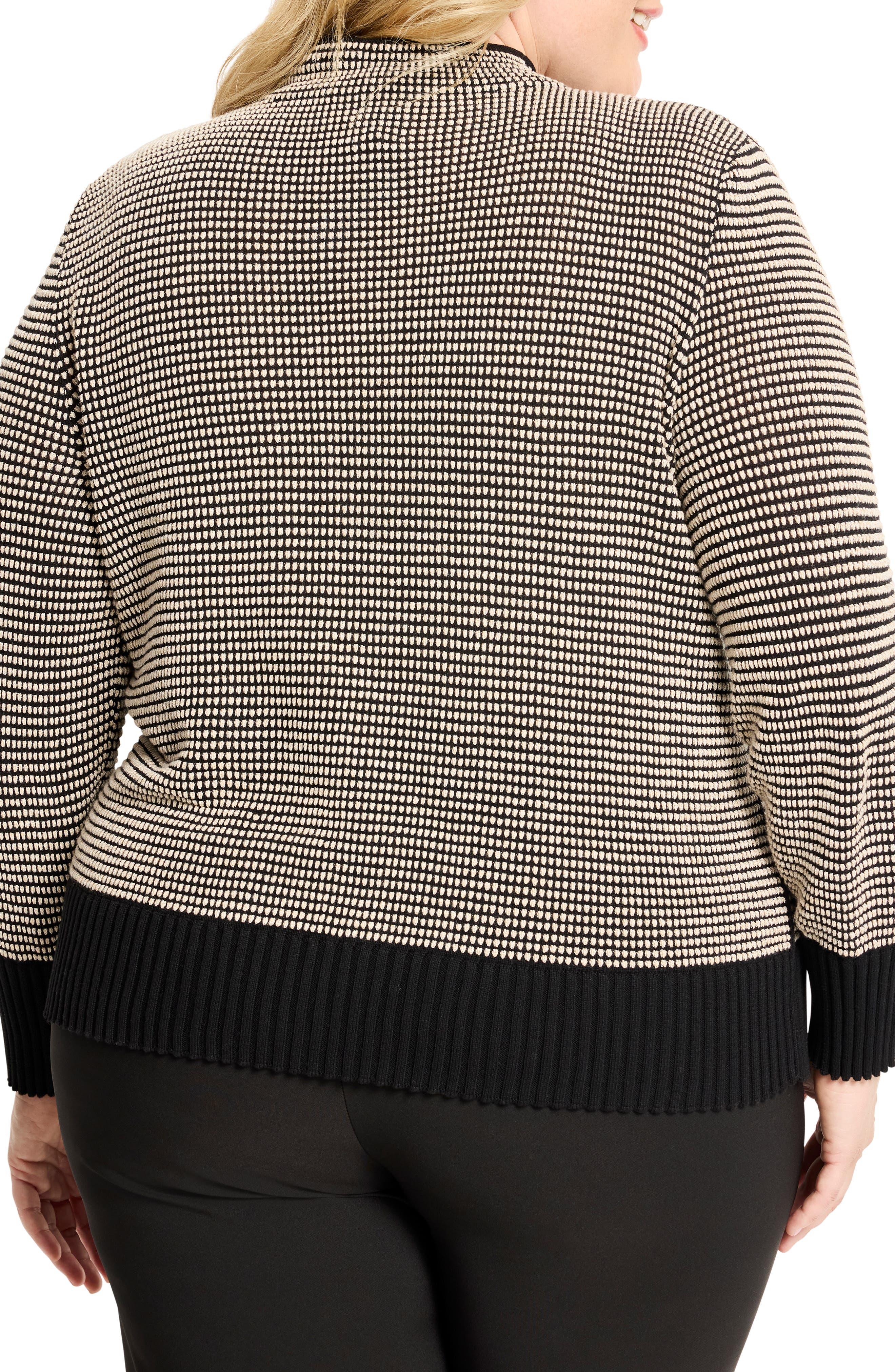Mock Neck Pixel Knit Sweater - image 2