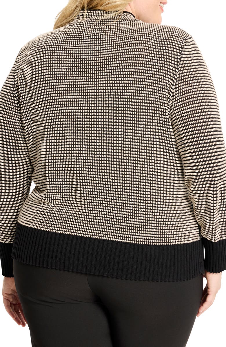 NIC+ZOE Mock Neck Pixel Knit Sweater, Alternate, color, Black Multi