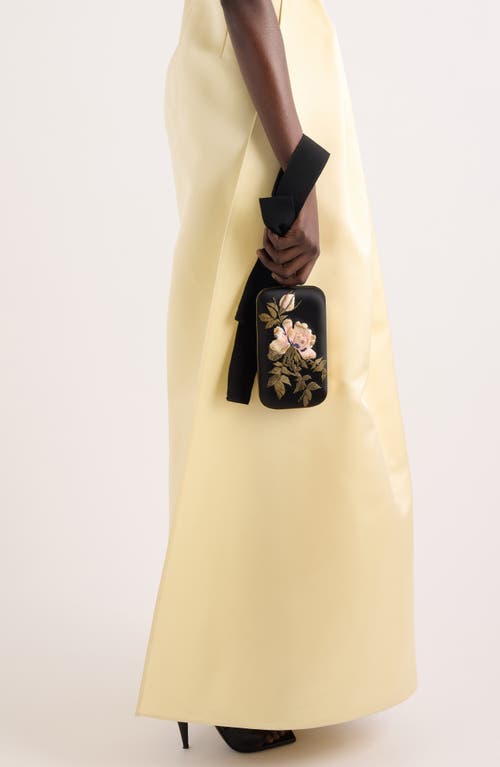Givenchy Show Embroidered Satin Clutch In Black
