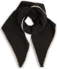 SAACHI Triangle Knit Trim Shawl