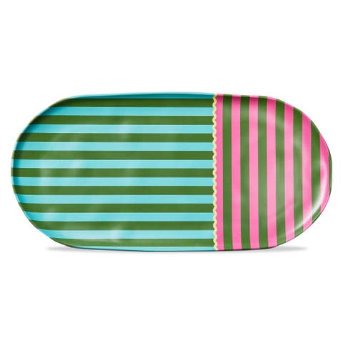 Cabana Stripe Melamine Platter Multi Melamine Summer