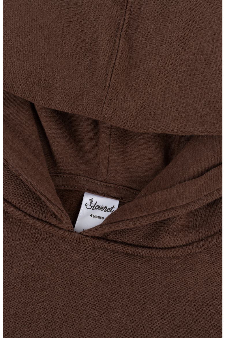 Kids Pullover Hoodie, Cotton Blend, Kangaroo Pocket, Solid Colors, Alternate, color, Brown