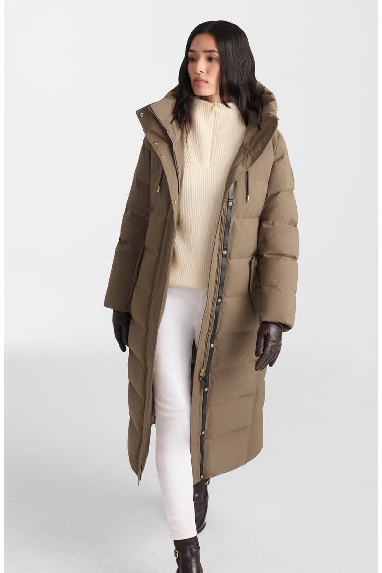 Shyla 800 Fill Power Down Coat with Removable Quilted Bib, Alternate, color, TRUFFLE BROWN