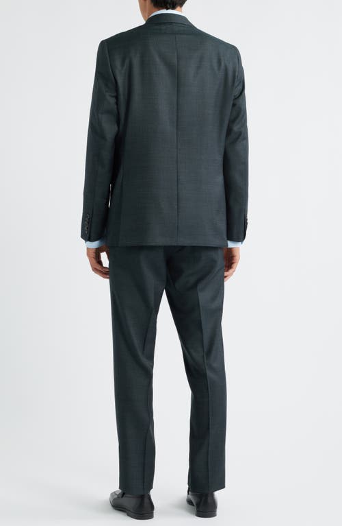 Jack Victor Stacie Trim Fit Solid Black Wool Suit In Green