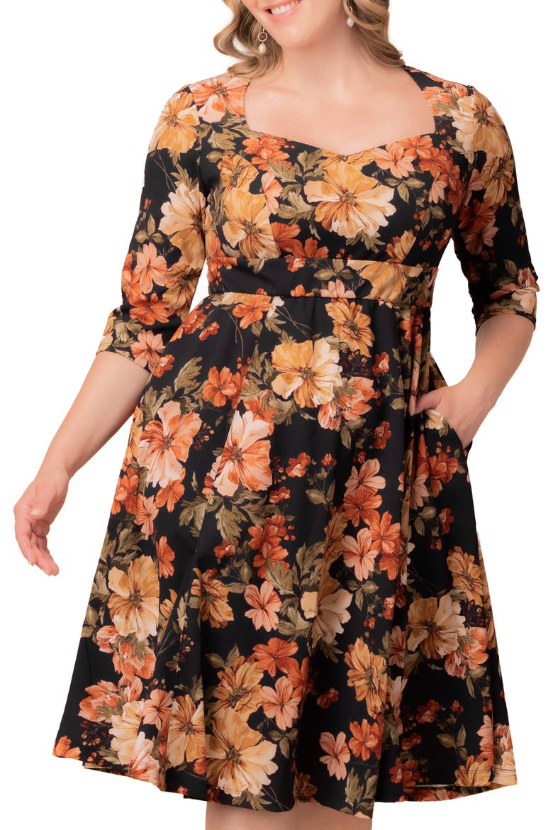Royal Sweetheart Dress, Alternate, color, AUTUMN GARDEN