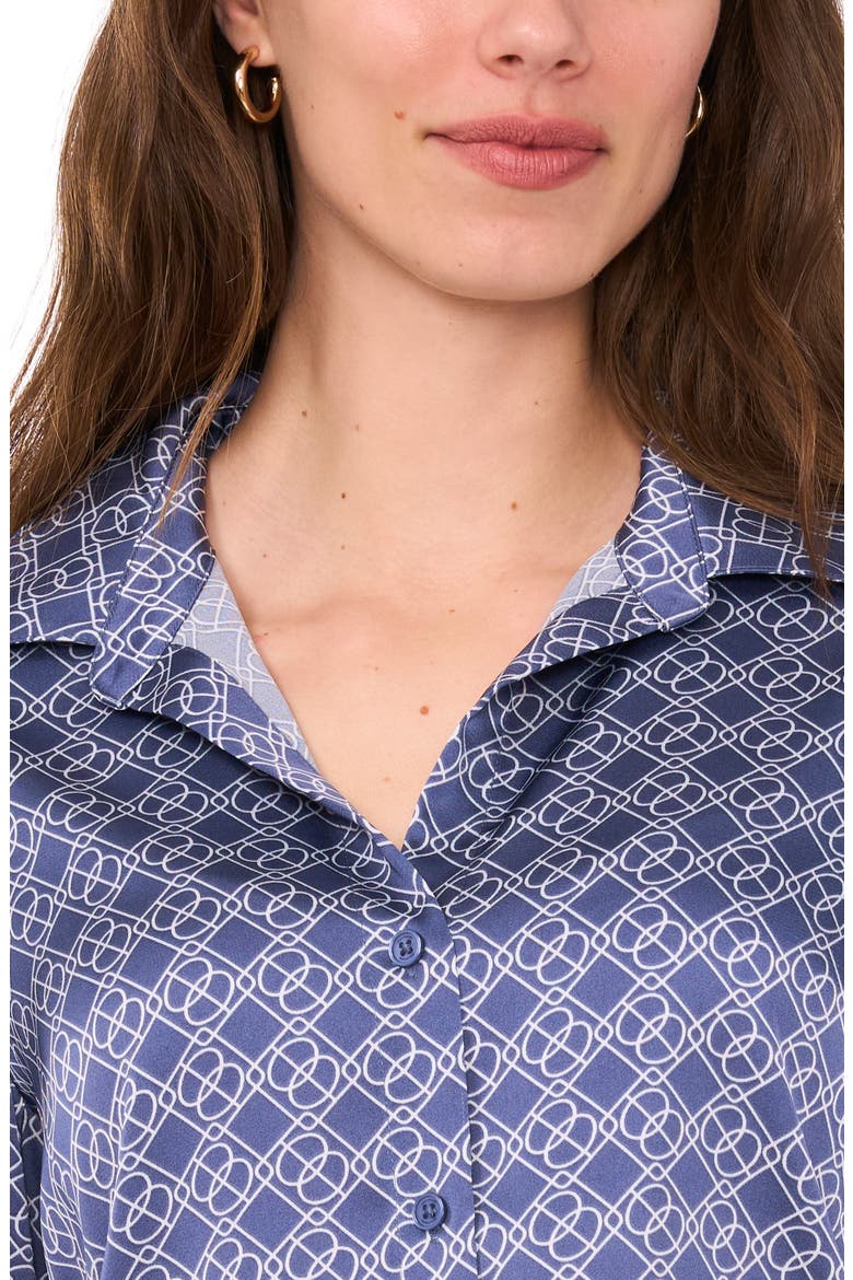 Long Sleeve Satin Button-Up Shirt, Alternate, color, VINTAGE INDIGO