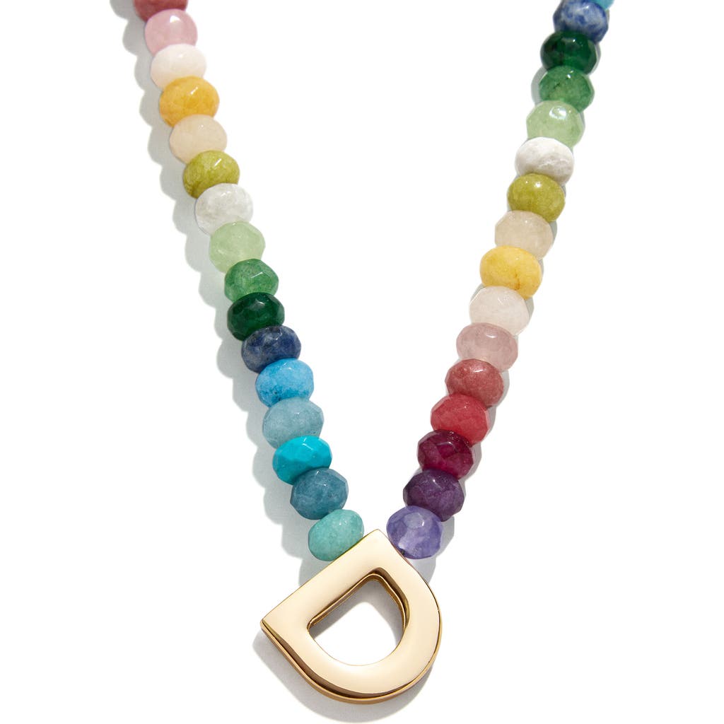 BAUBLEBAR BAUBLEBAR RAINBOW BEADED INITIAL PENDANT NECKLACE