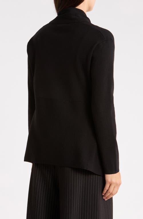 Patrizia Luca Drape Open Front Cardigan In Black