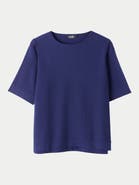GOBI Mongolian Cashmere Box-Cut Cotton Silk Cashmere Blend T-Shirt